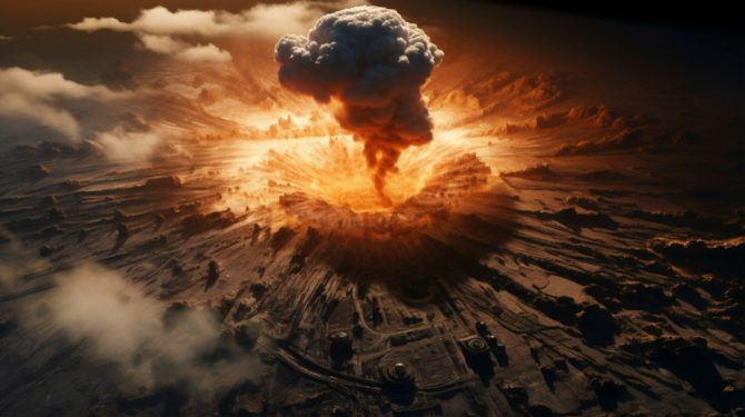 Nuclear bomb apocalyptic explosion